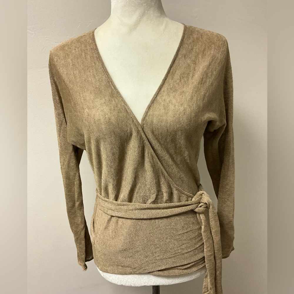 J. Crew gold/ tan wrap sweater